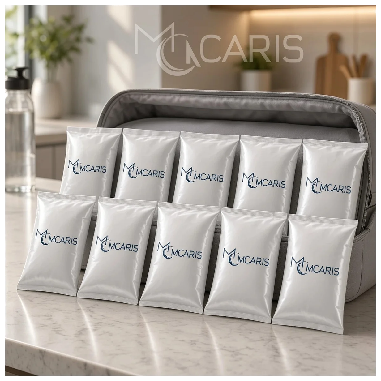 10'lu Buz Jeli Soğutucu Paket Seti - Soft Ice Pack Jel Buz Torbası (Gümüş Beyaz) (Kargo Dahil) - Küçük Önizleme 2