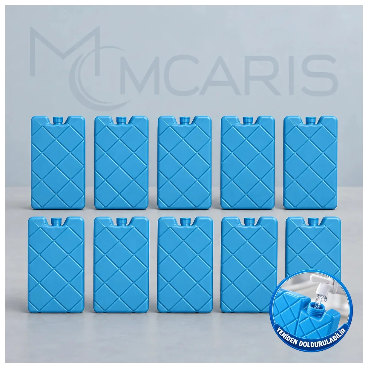 10'lu Doldurulabilir Buz Aküsü Seti - Dondurucu Buz Kasedi Ice Box Soğutucu Blok (Mavi) (Kargo Hariç - Buz Aküleri ve Soğutucular Detay Görseli 10'lu Doldurulabilir Buz Aküsü Seti - Dondurucu Buz Kasedi Ice Box Soğutucu Blok (Mavi) (Kargo Hariç - Buz Aküleri ve Soğutucular Orijinal Görseli (1/3) | MCARIS