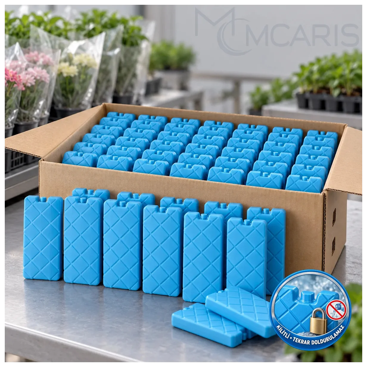 50'li Kilitli Buz Aküsü Seti - Dondurucu Buz Kasedi Ice Box Soğutucu Blok (Mavi) (Kargo Dahil) - Küçük Önizleme 2