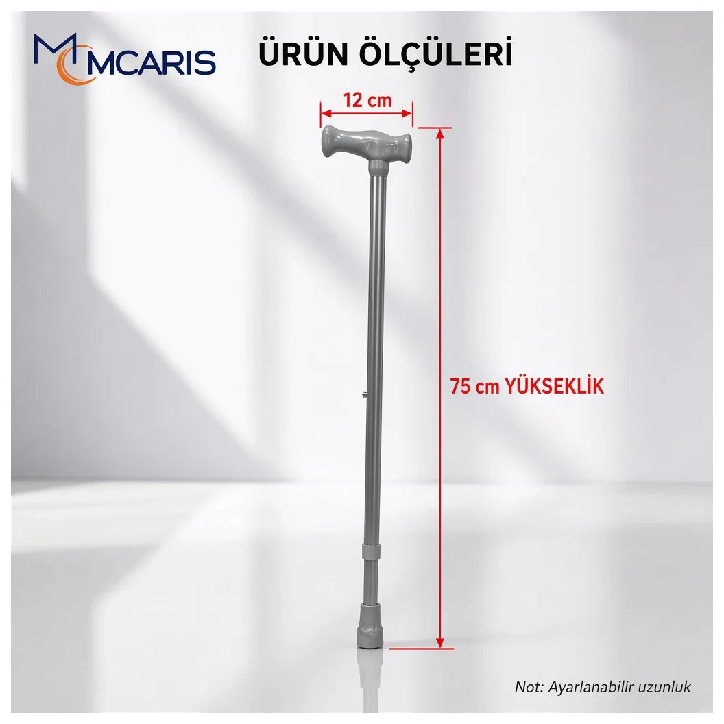 Ayarlanabilir Denge Bastonu Gri | MCARIS T Sap Baston - Küçük Önizleme 6