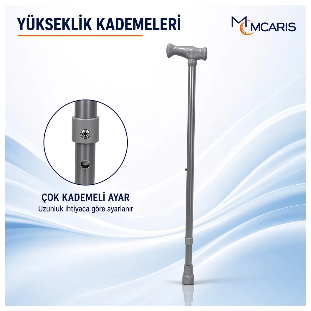 Ayarlanabilir Denge Bastonu Gri | MCARIS T Sap Baston - Küçük Önizleme 7