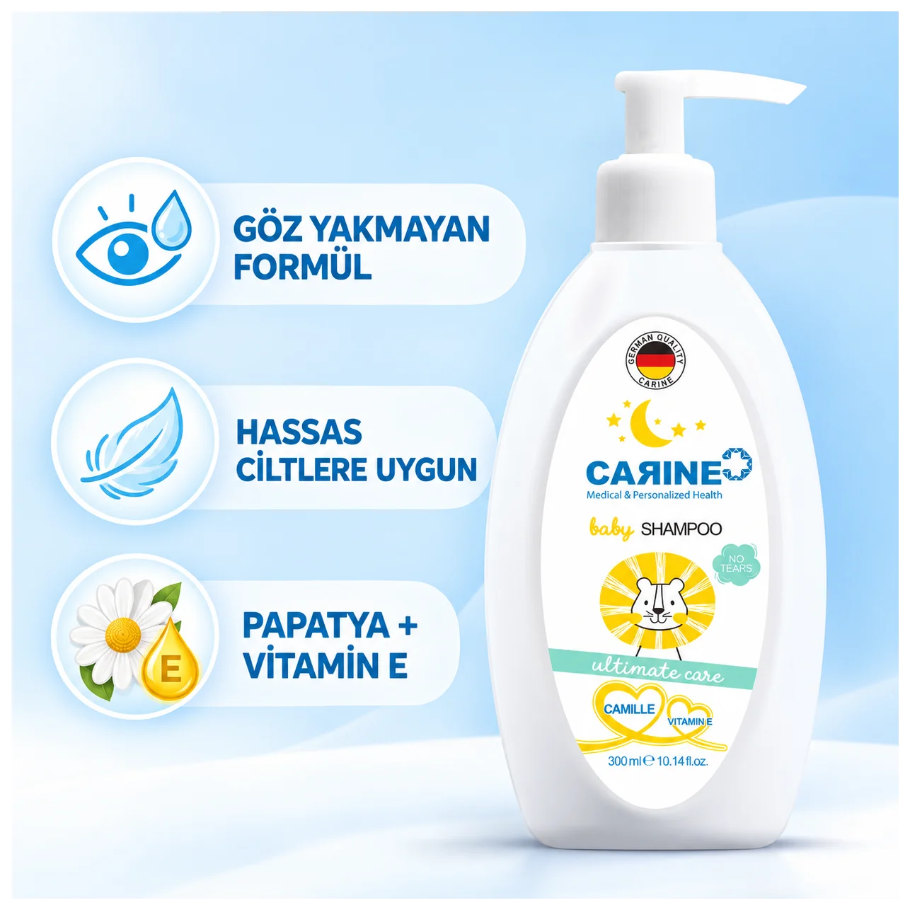 Carine Bebek Şampuanı 300 ml - Nazik saç temizliği - Küçük Önizleme 3