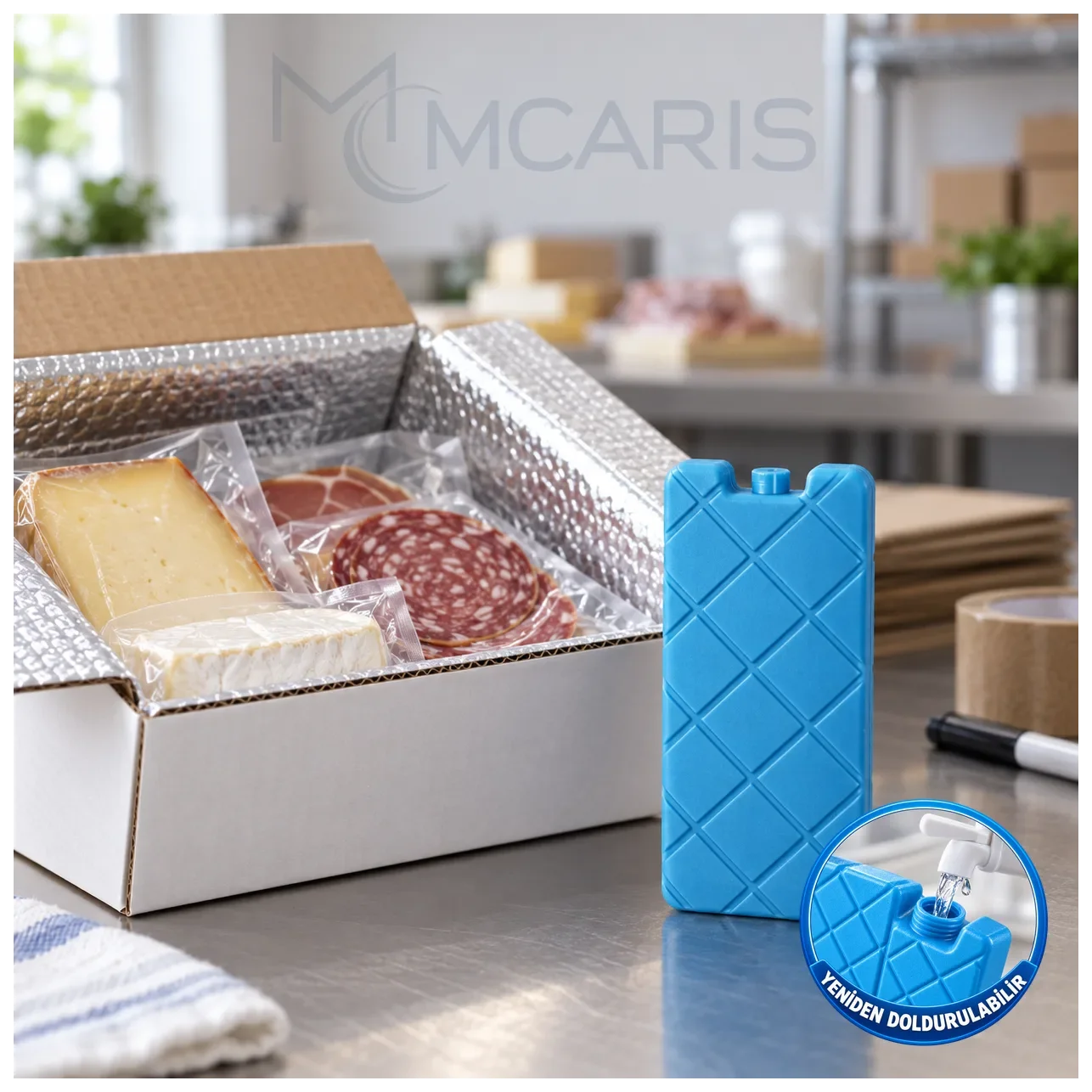 Doldurulabilir Buz Aküsü - Dondurucu Buz Kasedi Ice Box Soğutucu Blok (Mavi) - Küçük Önizleme 2