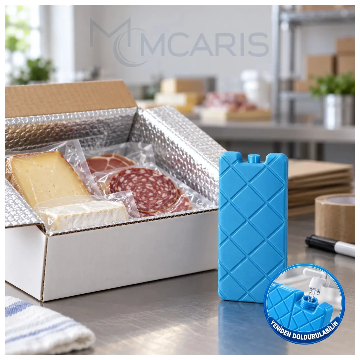 Doldurulabilir Buz Aküsü - Dondurucu Buz Kasedi Ice Box Soğutucu Blok (Mavi) (Kargo Hariç) - Küçük Önizleme 2