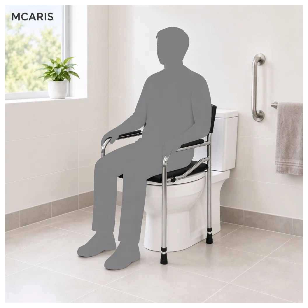 Katlanabilir Tuvalet Sandalyesi Krom | MCARIS Klozetli WC - Küçük Önizleme 4