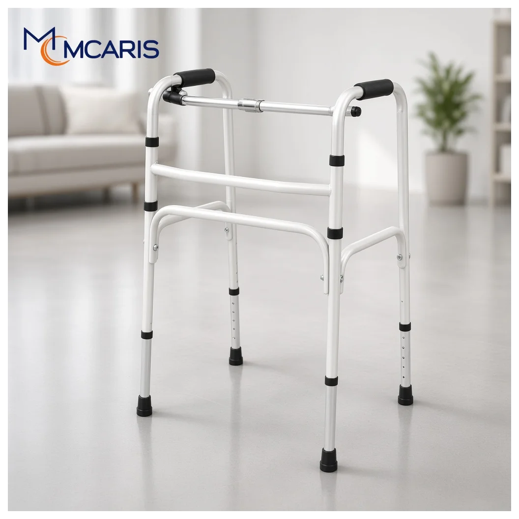 Katlanabilir Yürüteç Beyaz | MCARIS Walker Hasta Yaşlı Yürüteci | Boru Çapı 25 mm - MCARIS Medikal Mobilite ve Destek Ürünleri