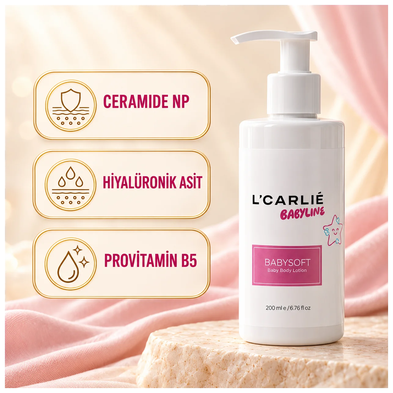 L'Carlie BabySoft Losyon - Yumuşak bebek cildi - Küçük Önizleme 3