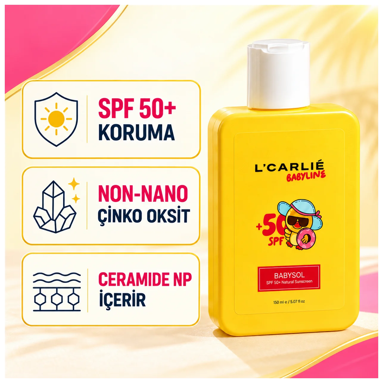 L'Carlie BabySol Güneş Kremi - Hassas cilt güneş bakımı - Küçük Önizleme 3