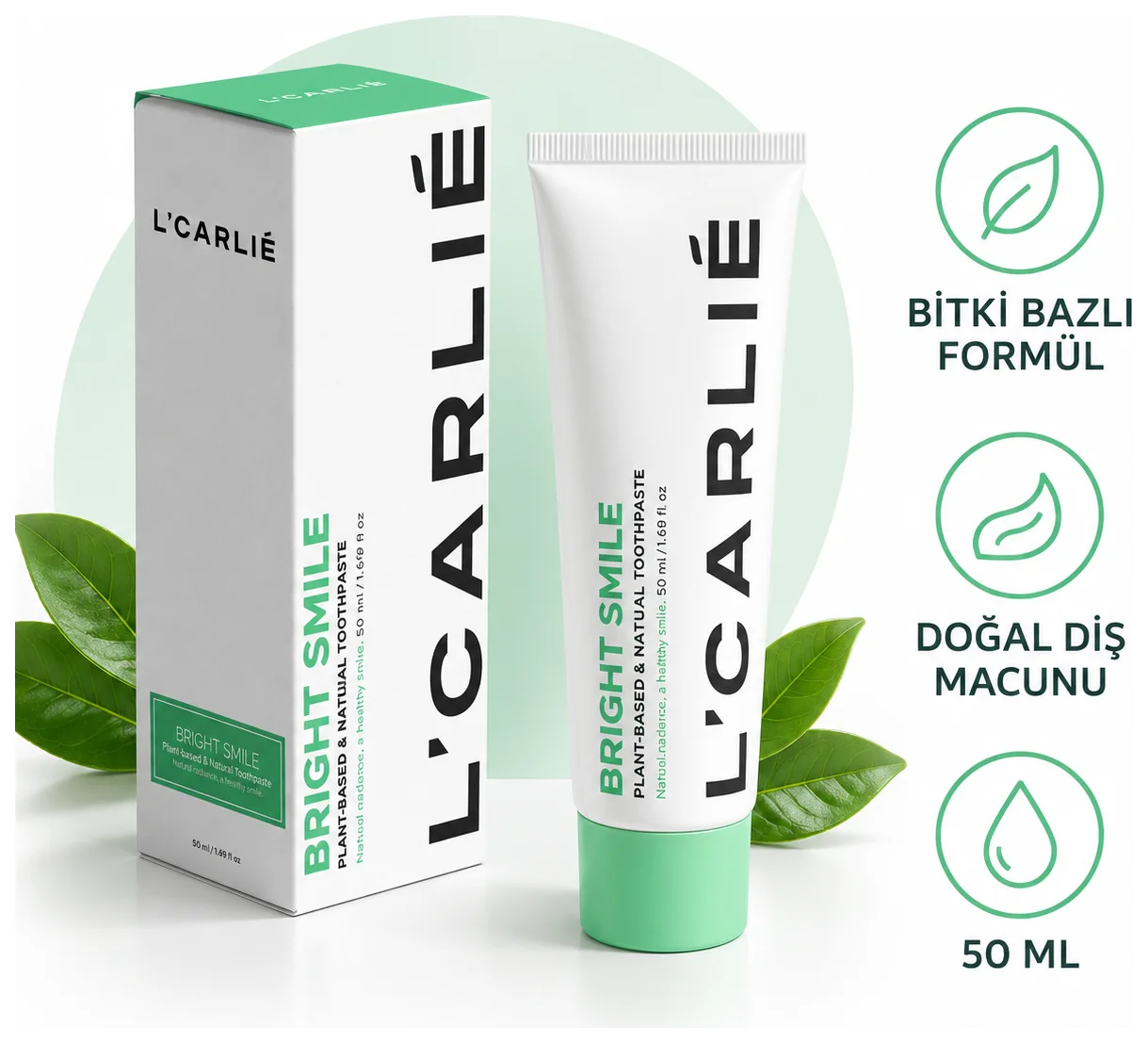 L'Carlie Bright Smile Diş Macunu - Doğal odaklı ferah temizlik - Küçük Önizleme 3