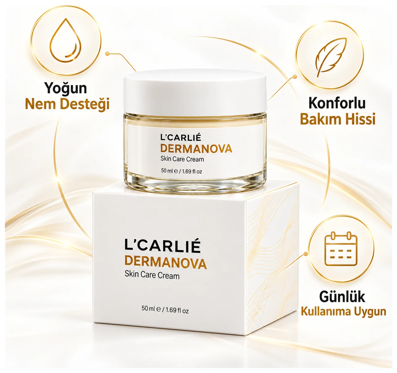 L'Carlie DermaNova Bakım Kremi 50 ml - Bitkisel cilt bakımı - Küçük Önizleme 3