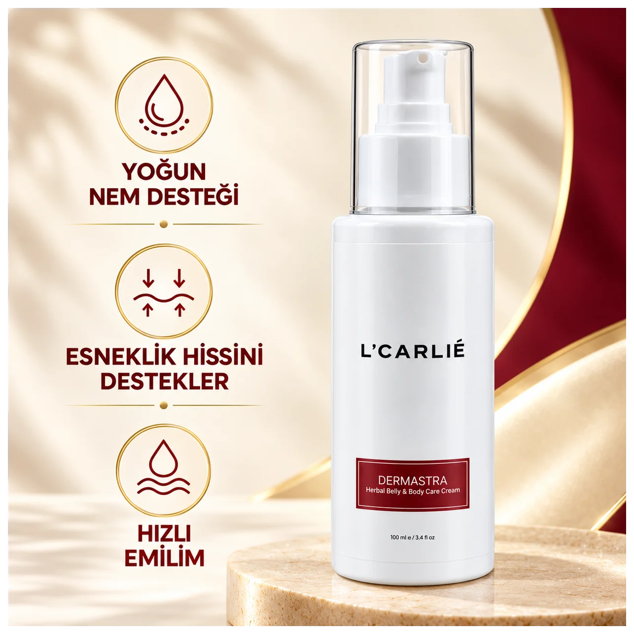 L'Carlie DermaStra Elastikiyet Kremi - Elastikiyet destekleyici bakım - Küçük Önizleme 3