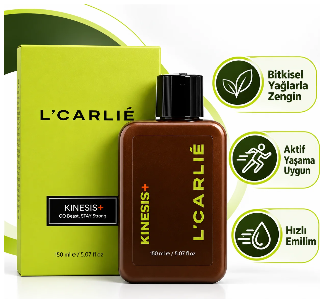 L'Carlie Kinesis+ Spor Sonrası Krem - Kas-eklem masaj bakımı - Küçük Önizleme 3