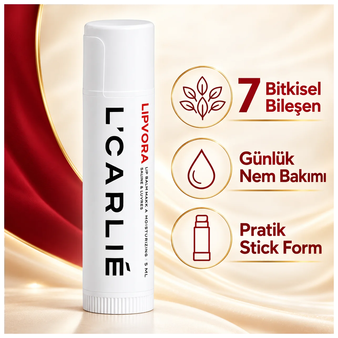 L'Carlie LipVora Dudak Balmı - Anında nem - Küçük Önizleme 3