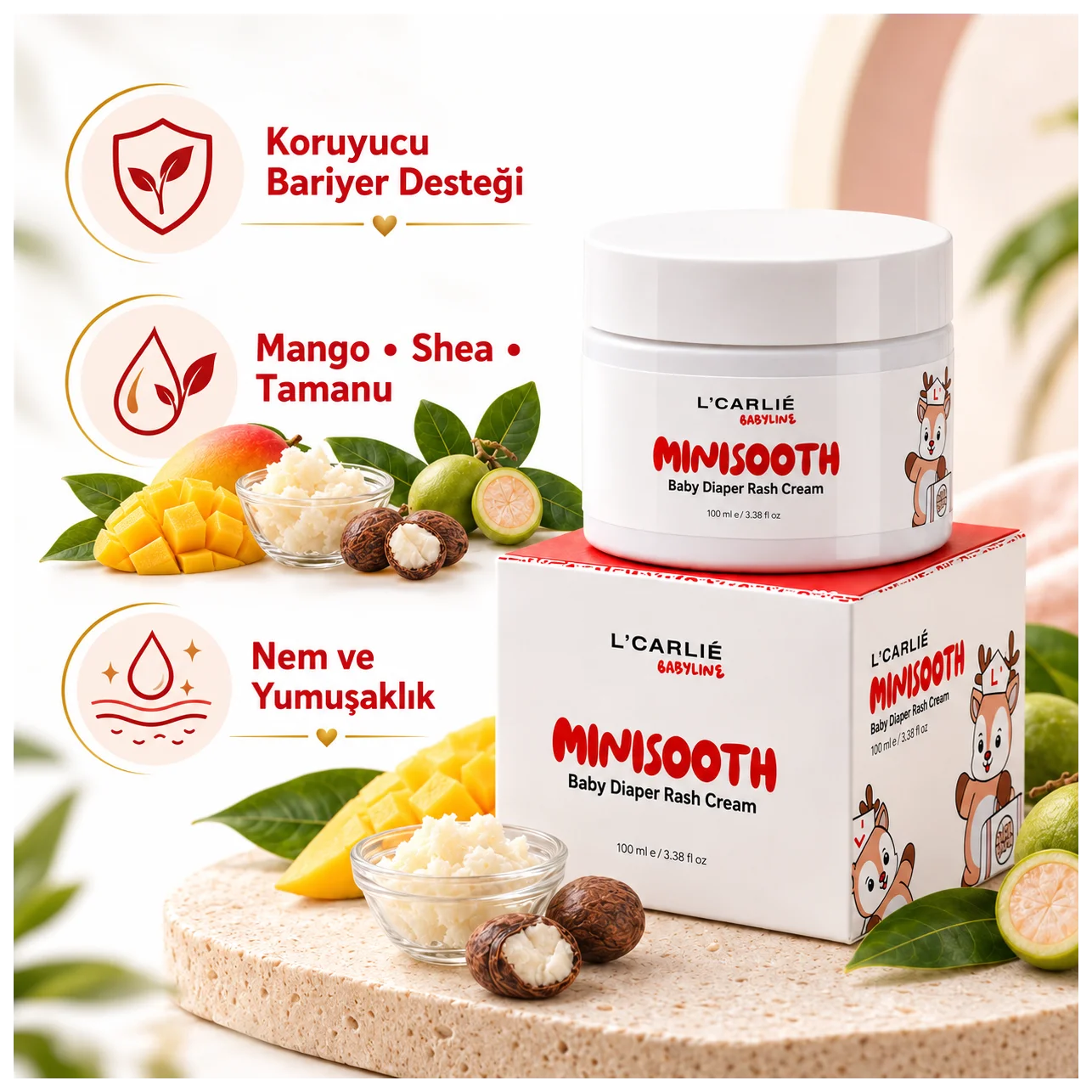 L'Carlie MiniSooth Pişik Kremi - Pişik önleyici bakım - Küçük Önizleme 3