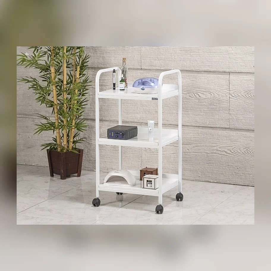 Dizayn Cihaz Taşıma ve Setup Sehpası | 3 Raflı – Beyaz - MCARIS Medikal Cihaz Sehpası