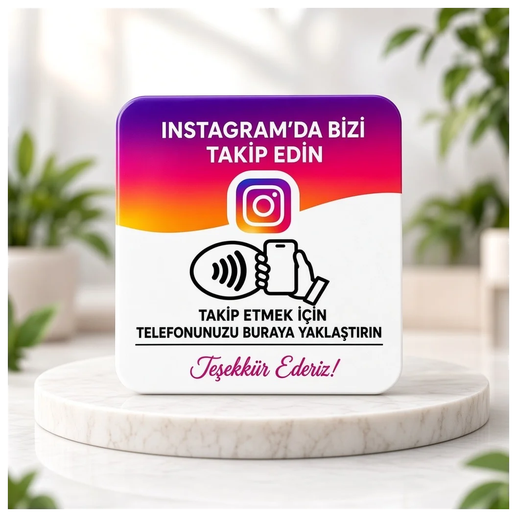 NFC Instagram Takip Kartı 9x9 cm UV Baskılı Pleksi Temassız Profil Takip Bantlı Tekli - Dijital Ürünler Detay Görseli NFC Instagram Takip Kartı 9x9 cm UV Baskılı Pleksi Temassız Profil Takip Bantlı Tekli - Dijital Ürünler Orijinal Görseli (1/4) | MCARIS
