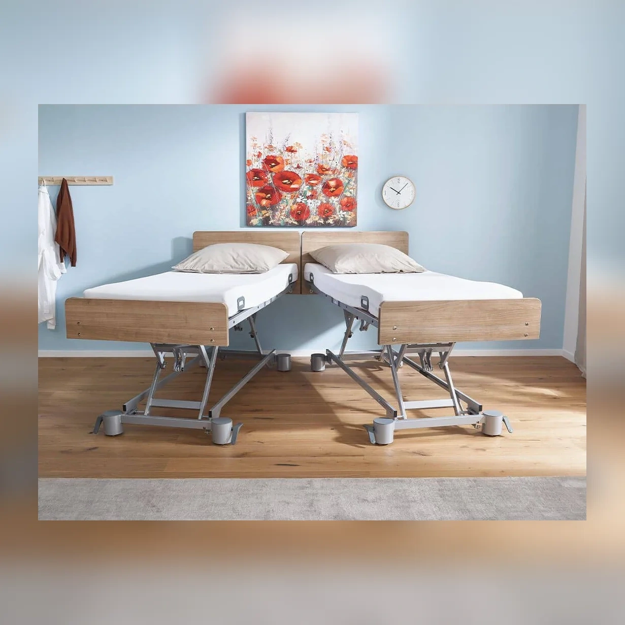 Regia Çift Kişilik Yatak Haline Dönebilen Hasta Karyolası - Küçük Önizleme 2